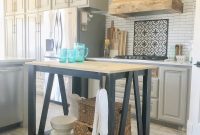 Homemade Farmhouse Rolling Kitchen Island