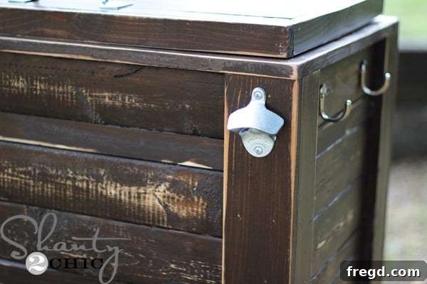 Craft Your Own Cool 2 Zinc Bottle Opener on Wooden Cooler