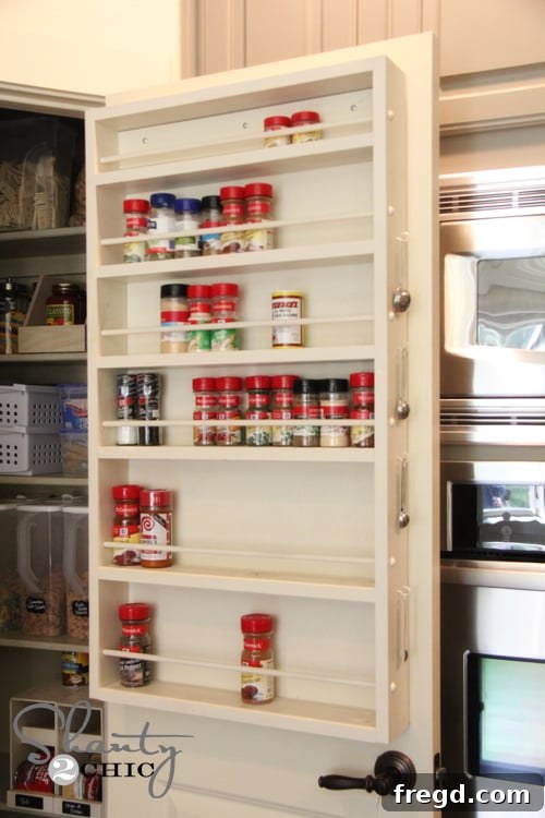 Shanty Spice Rack Completed Shanty Spice Rack, an organized kitchen essential