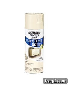 Rustoleum Heirloom White Paint Can of Rust-Oleum Painter's Touch spray paint in Heirloom White