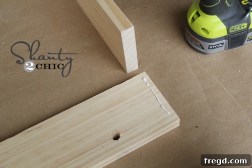 Box Assembly Step 2 Partial assembly of the spice rack frame showing a strong joint
