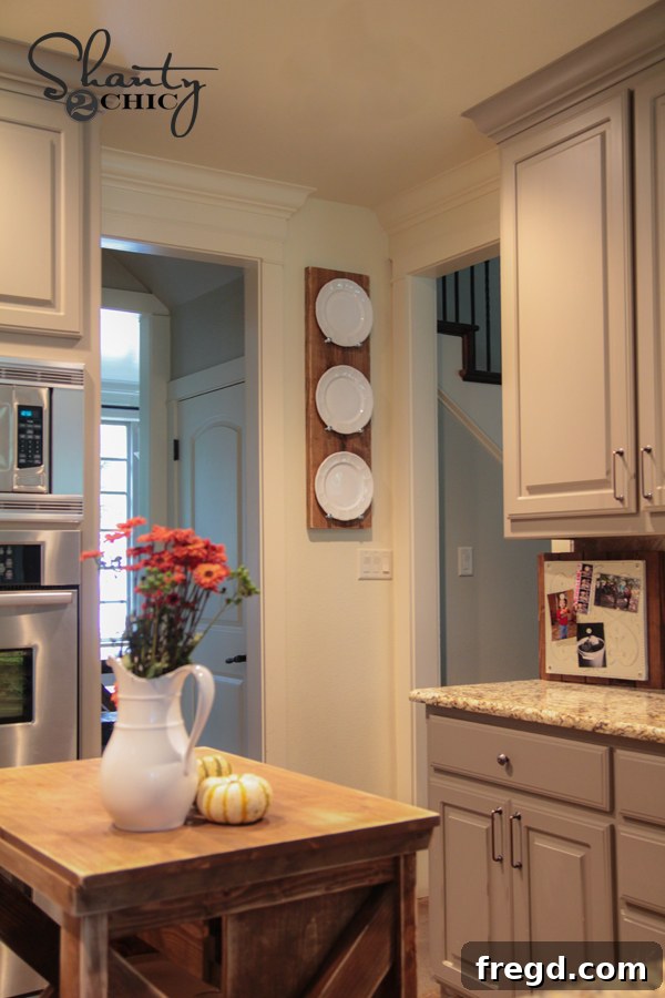 DIY Plate Rack kitchen view