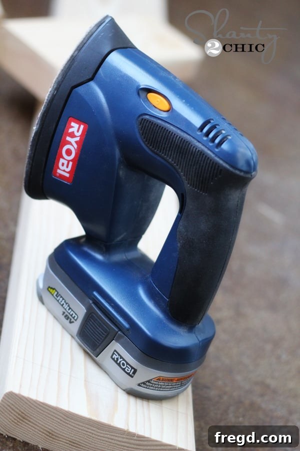 Ryobi Corner Cat Sander for distressing wood