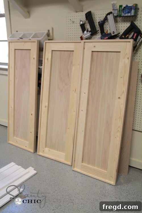 Stained wooden frames for the DIY mirrors