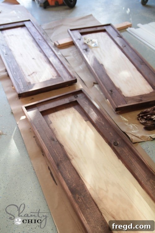 Close-up of stained mirror frames