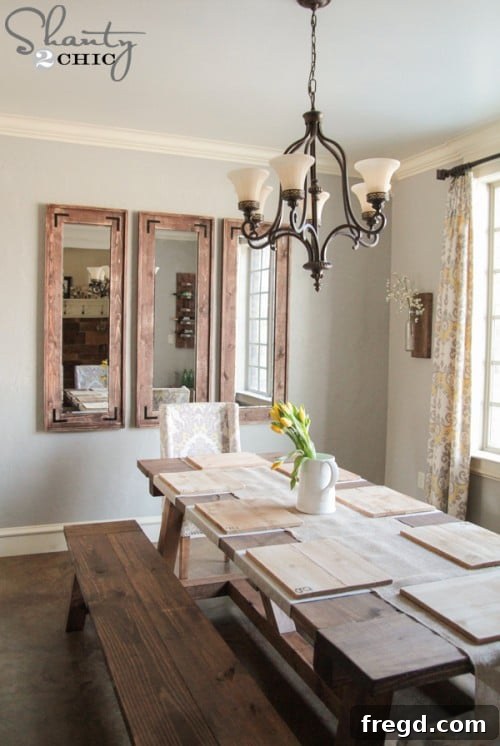 Beautiful DIY wall mirrors displayed in a home