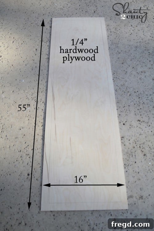 Plywood backing measurements for mirror