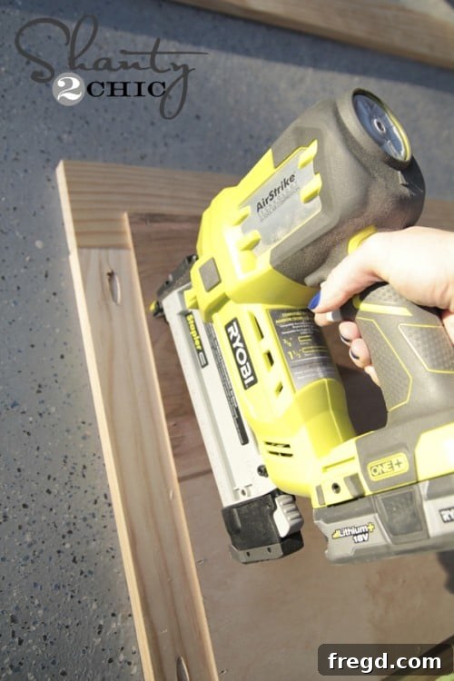 Ryobi AirStrike Stapler in use