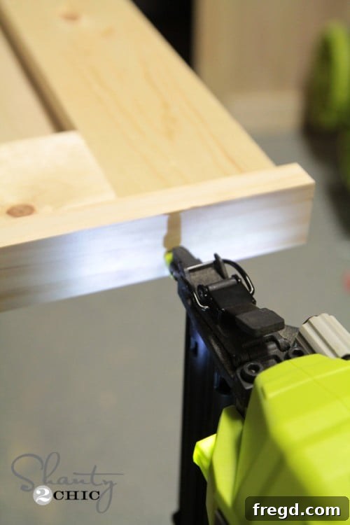 Ryobi AirStrike Nail Gun being used for trim
