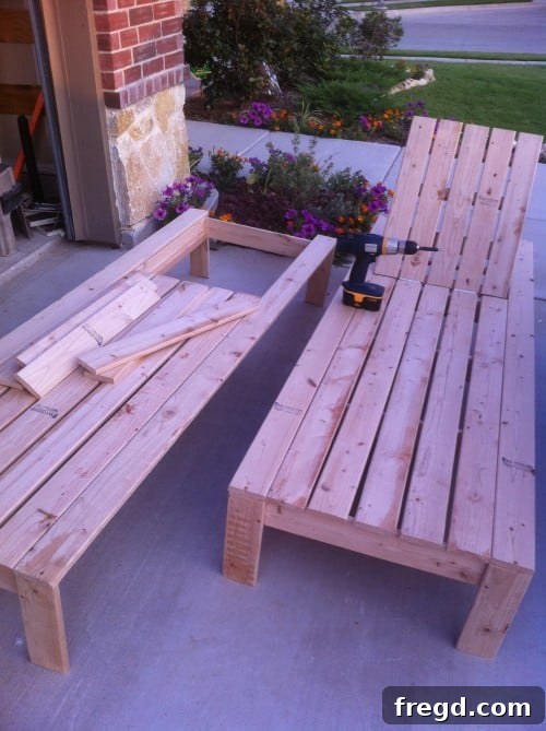 Two Chaise Lounges Two DIY chaise lounges