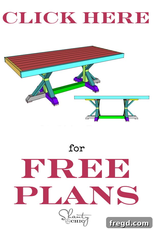 Free DIY Dining Table Plans for a Restoration Hardware Style Table