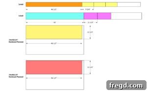 Floating Shelf Cut List Diagram
