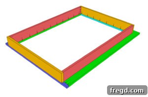 Step-by-step image of combining the top and lower frames