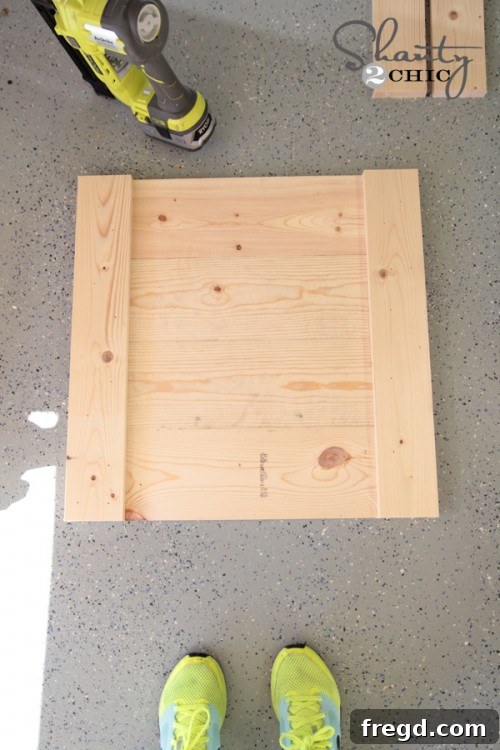 Wood sign with both side frame pieces successfully attached