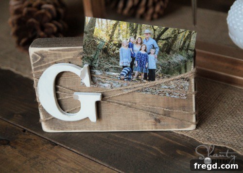 DIY Block and Twine Frame showcasing its rustic charm