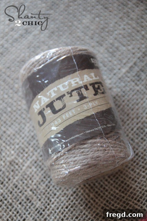 Jute Twine from Hobby Lobby, essential for the DIY frame
