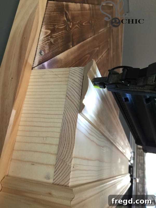 Custom Built Wood Range Hood 2 Attaching Decorative Casing to Mantel for Elegant Finish