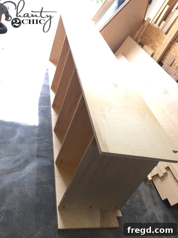 Optimizing My Sliding Barn Door Media Console with Custom Shelving 11 Adding the Second Side Panel to the Media Tower