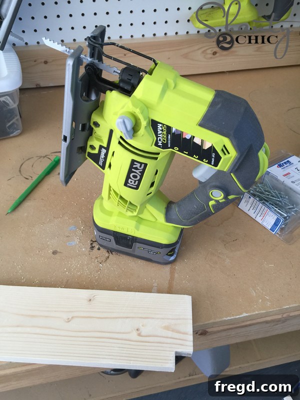 Optimizing My Sliding Barn Door Media Console with Custom Shelving 15 Cutting the Corners of the Toe Kick Cover with a Jigsaw