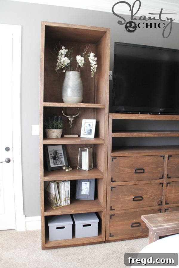 Optimizing My Sliding Barn Door Media Console with Custom Shelving 27 Stylish DIY Book Case Displaying Home Decor