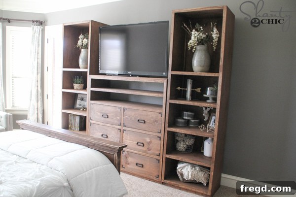 Optimizing My Sliding Barn Door Media Console with Custom Shelving 31 Modern DIY Media Console with Decor Accents