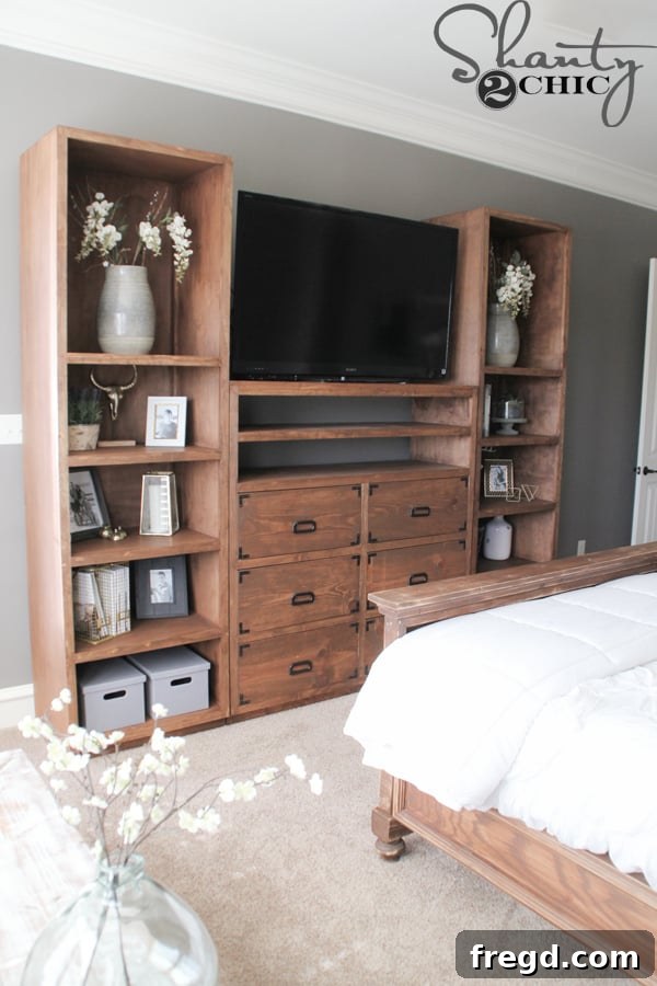 Optimizing My Sliding Barn Door Media Console with Custom Shelving 32 DIY Media Console Towers with Stylish Home Decor