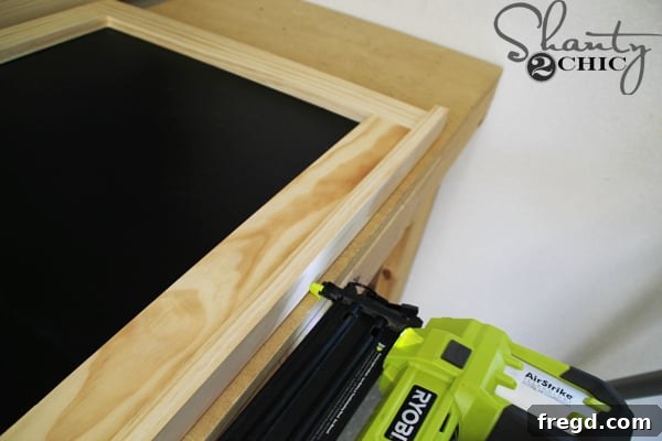 attach-trim-to-chalkboard-frame