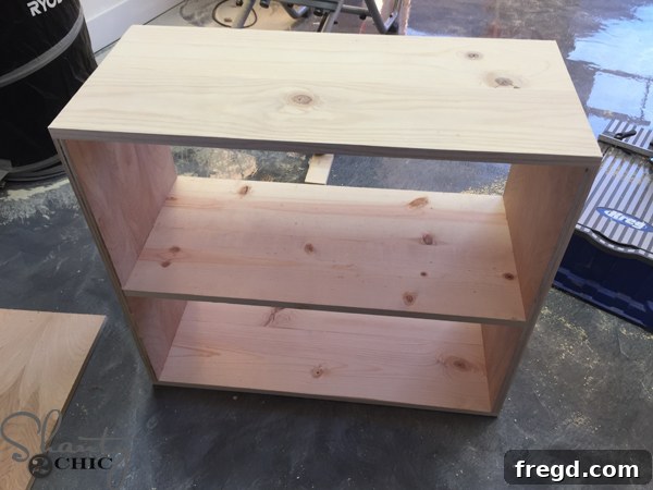 Cabinet base with top attached