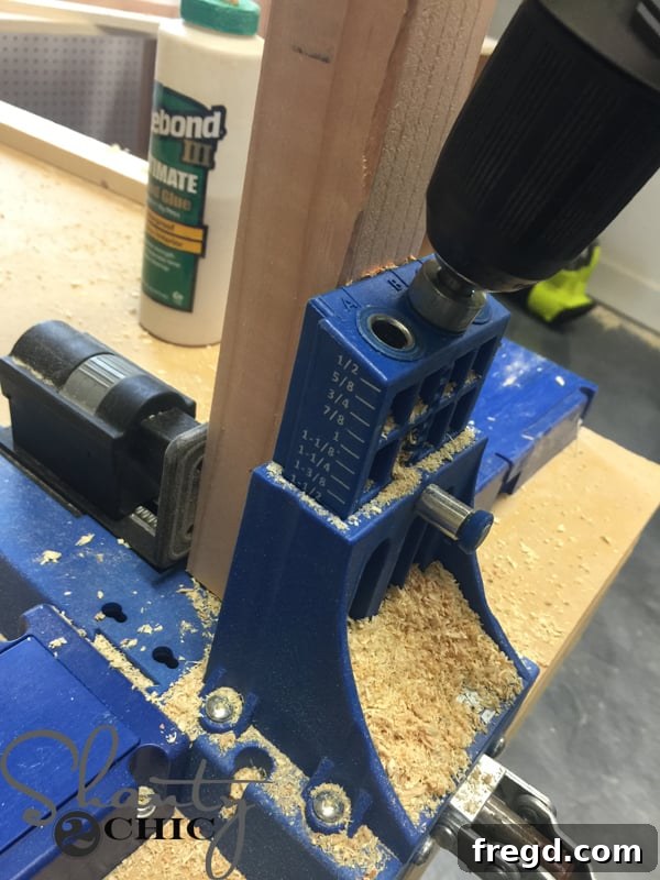 Attaching front trim with pocket holes