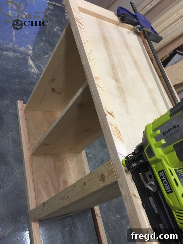 Nailing trim from ladder sides for extra support