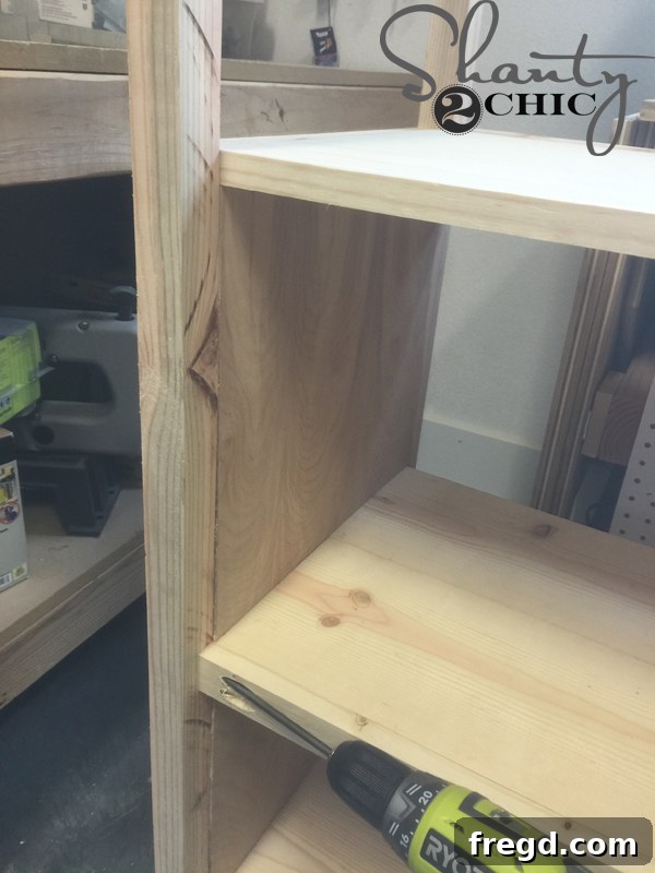 Attaching back trim pieces to the office tower