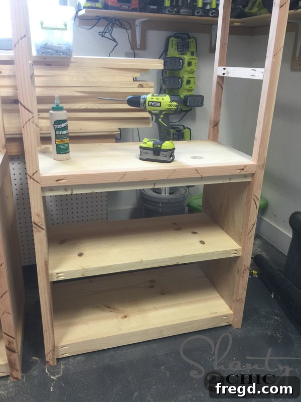 Cabinet with sides and back brace attached