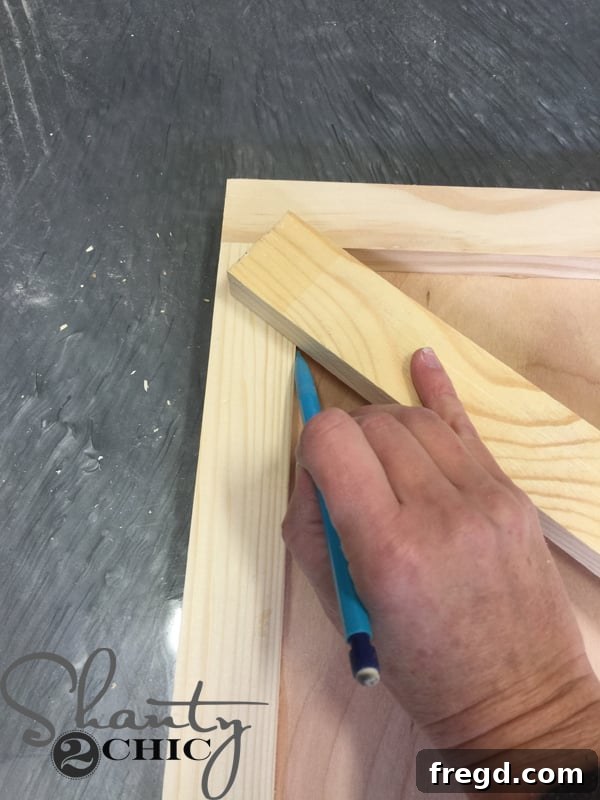 Marking for 'X' pieces on the doors