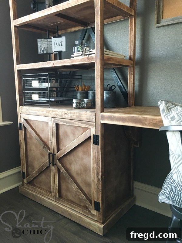Completed DIY Storage Cabinet in Home Office