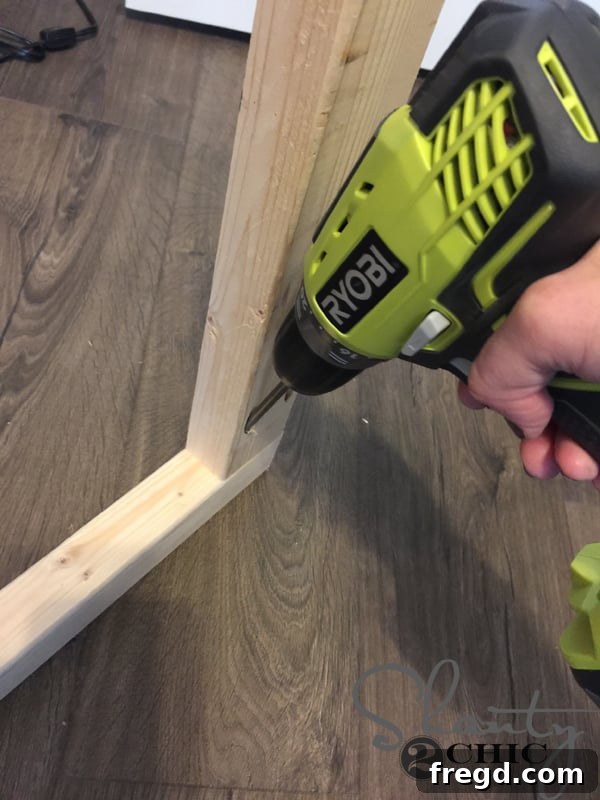 Attaching short 2x3 pieces to the long cleat using pocket holes
