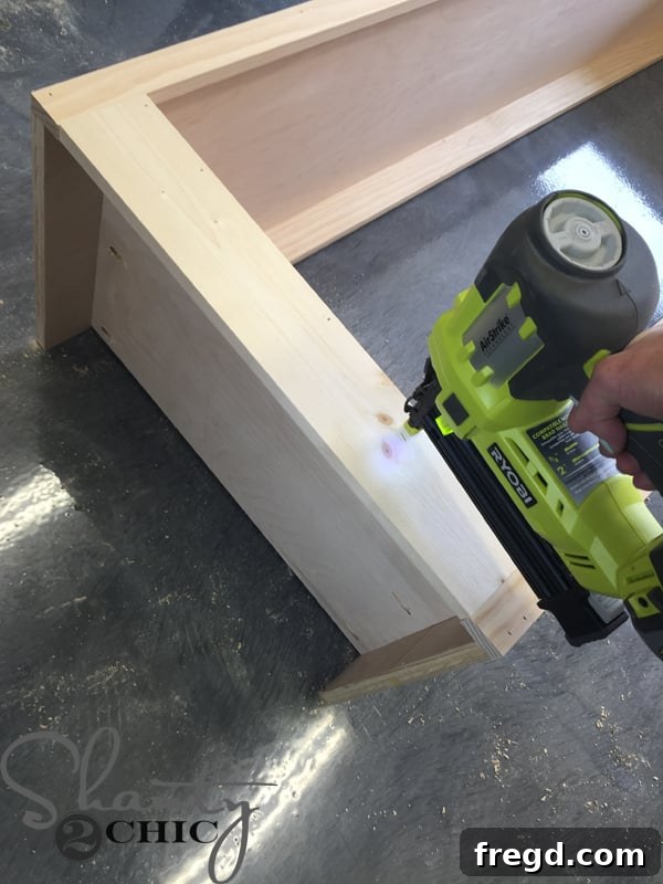 Attaching bottom face frame piece to locker