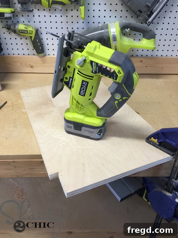 Cutting shelf notches with a jigsaw