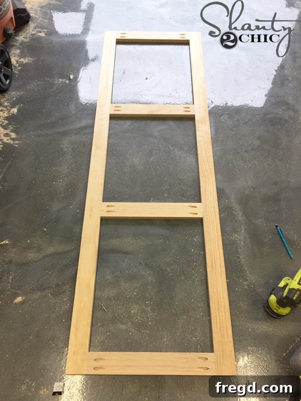 Building the frame for the locker door