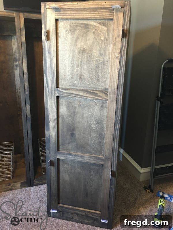 Attaching locker door using the card trick method