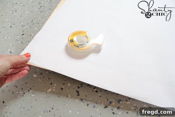 Tape Down Engineer Print to Plywood