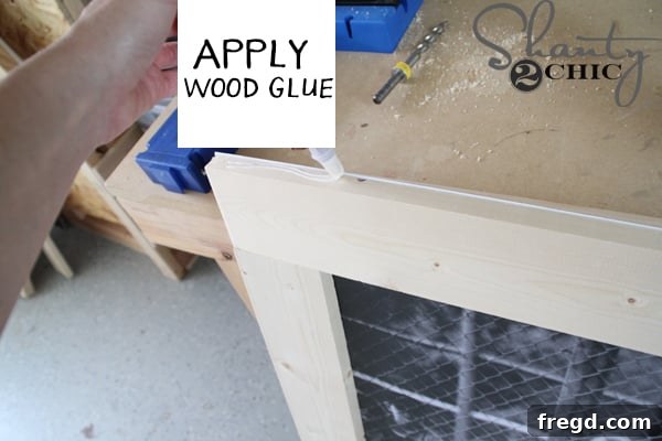 Apply Wood Glue to Frame