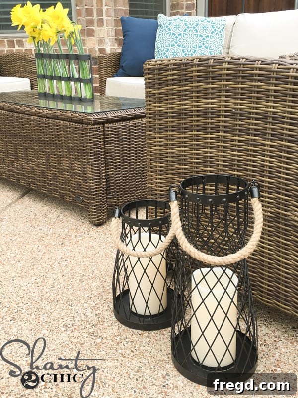 Large Outdoor Lanterns for Patio Ambiance
