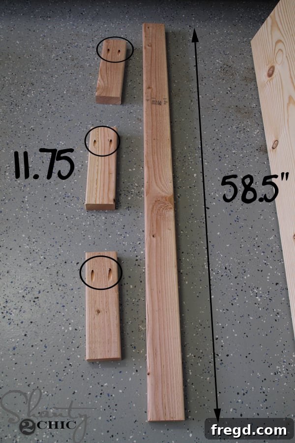 Cut 2x4 pieces for the robust wall cleat assembly