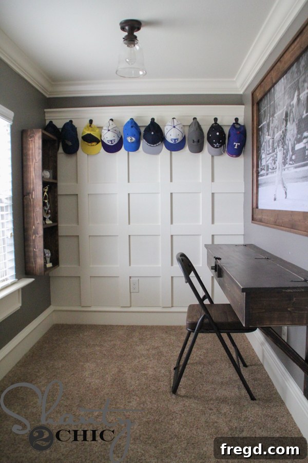 Board and Batten Treatment DIY with a hat rack