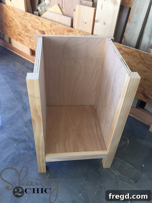 Completed vanity cubby base structure