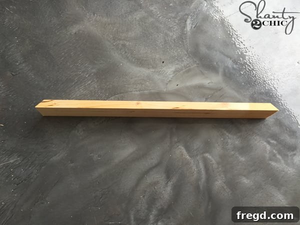 Cutting angled 1x3 piece for jewelry case base
