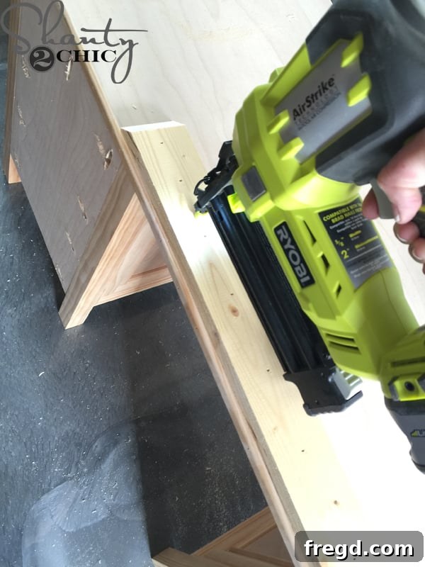 Attaching angled 1x3 base to vanity top