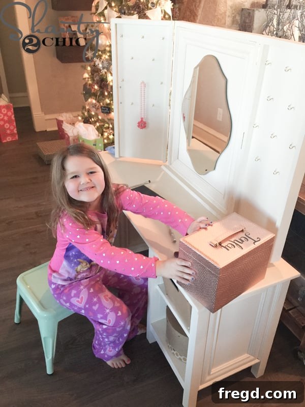 Children's vanity with stool