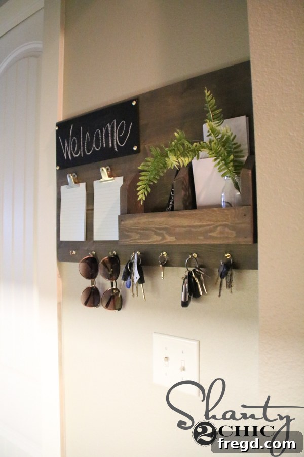 Finished DIY Command Center, a complete organization solution for home