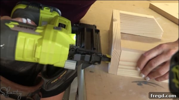 Assembling the mail sorter with wood glue and fasteners